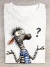 Weit Zebra Lässig Baumwolle T-Shirt