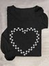 Herz Geformt Katze Klaue Print Lässig T-Shirt